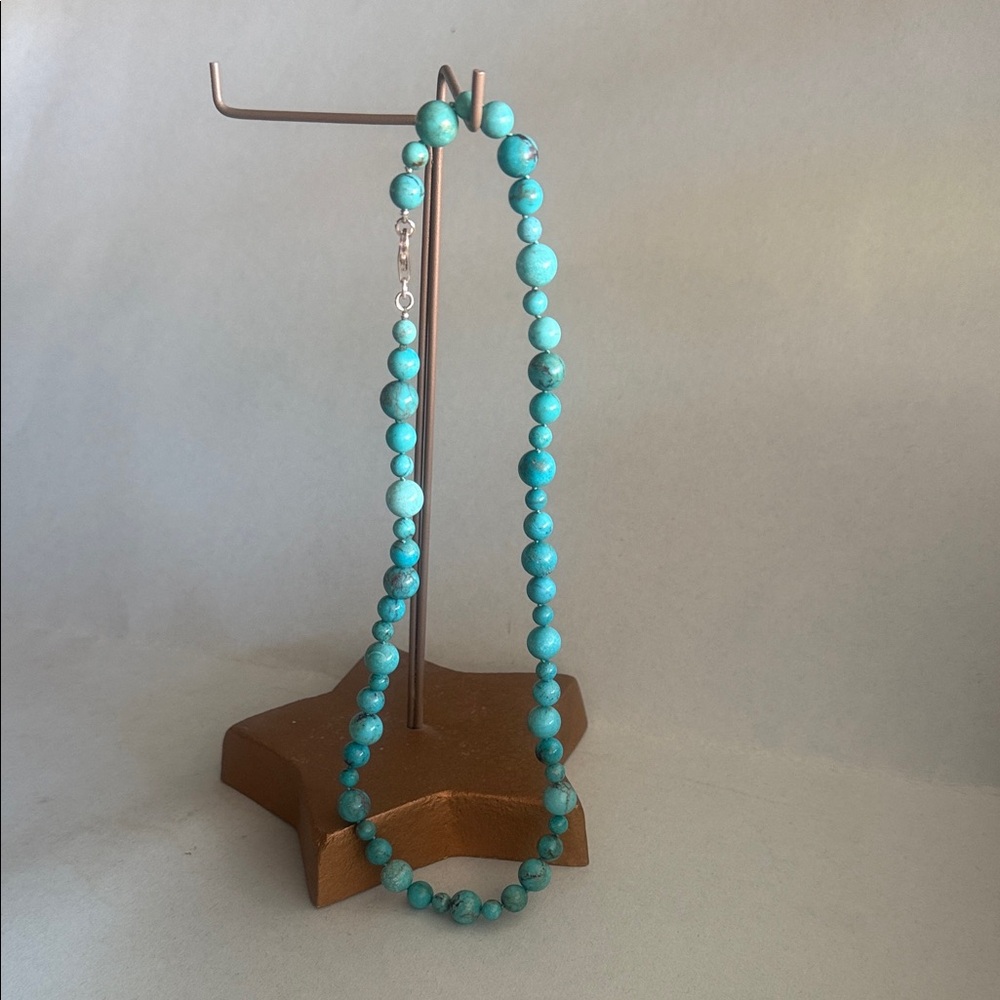 Turquoise/Sterling Silver Beaded Necklace
